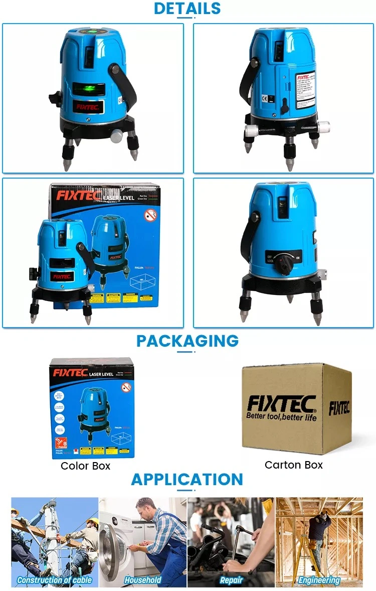 Fixtec 5 Lines 8 Points Green Line Laser Level 3D Laser Level Machine Rotary Laser Levels