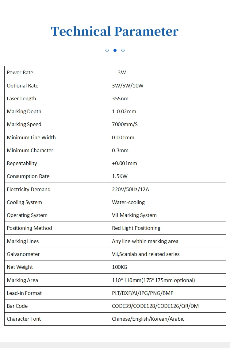 Viijet UV Laser Engraving/Marking Machine3w/5W/10W Laser Engraving Machine/Equipment; Plastics/PVC/HDPE/PP/Pet