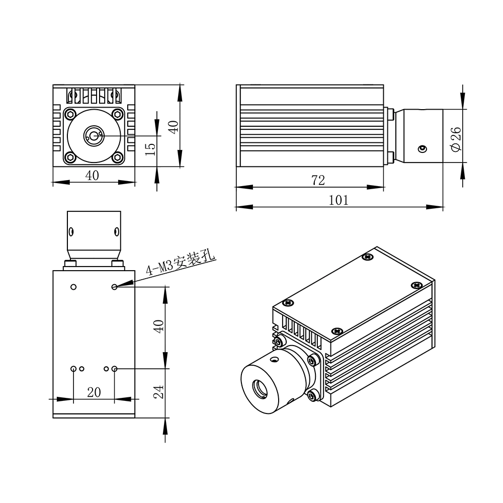 Precision 3D Multi-Line Scanning Laser DOE Structured Light Laser Wheel Detection Optical Laser